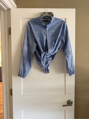 Ralph Lauren Light Blue Paisley Collared Shirt